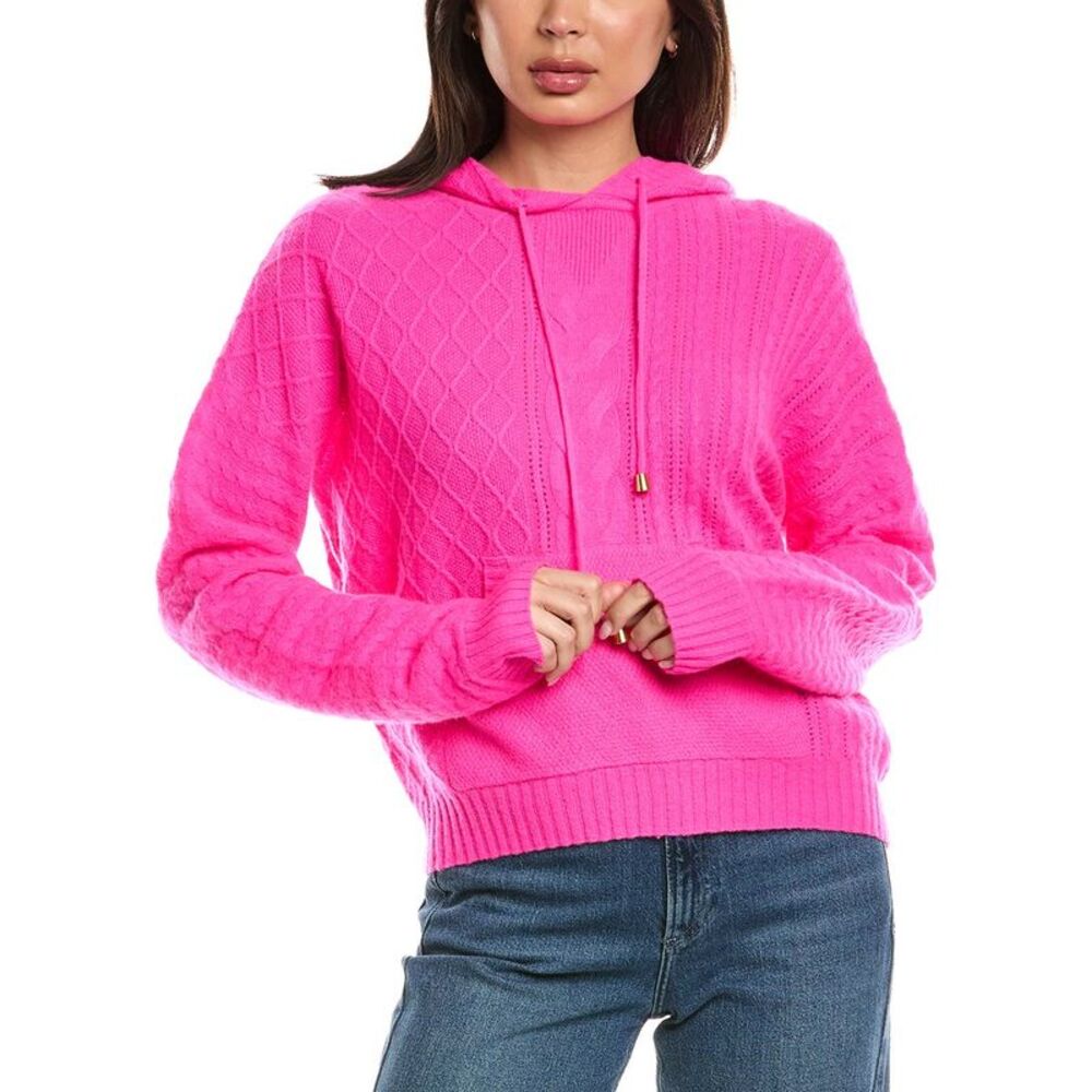 Brodie Cashmere Womens  Luxe Cable 100% Cashmere Hoodie